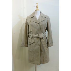 Jones & Co. Khaki Belted Trench Coat, US 14